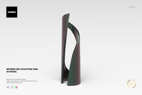 Modern Art Sculpture Vase 3D Model - mockup preview 1