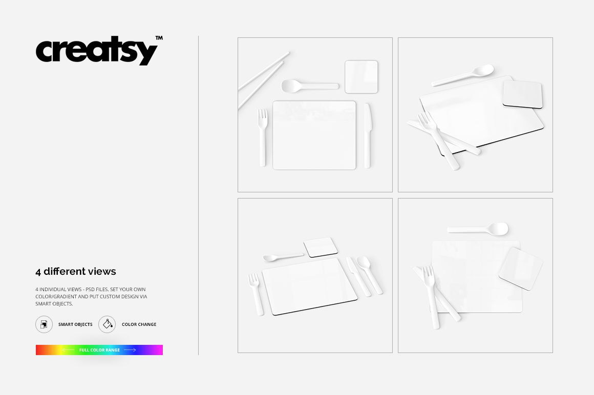 Placemat and Coaster Set Mockup Set - mockup screenshot 9