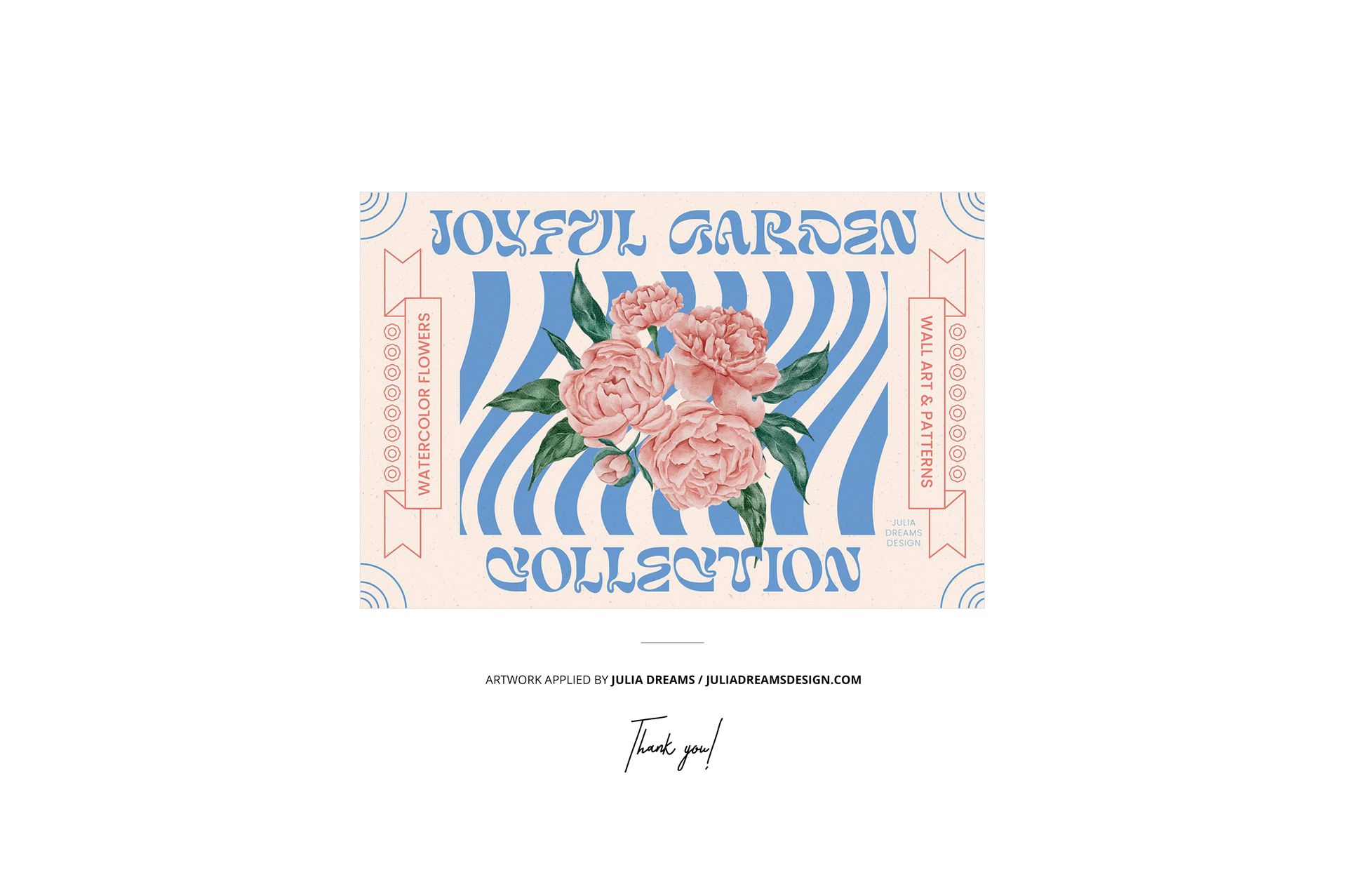 Front view of a cracked Easter egg mockup featuring a pastel pink and blue floral design with roses and wavy stripes.