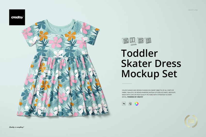 Toddler Skater Dress Mockup Set - mockup screenshot 1