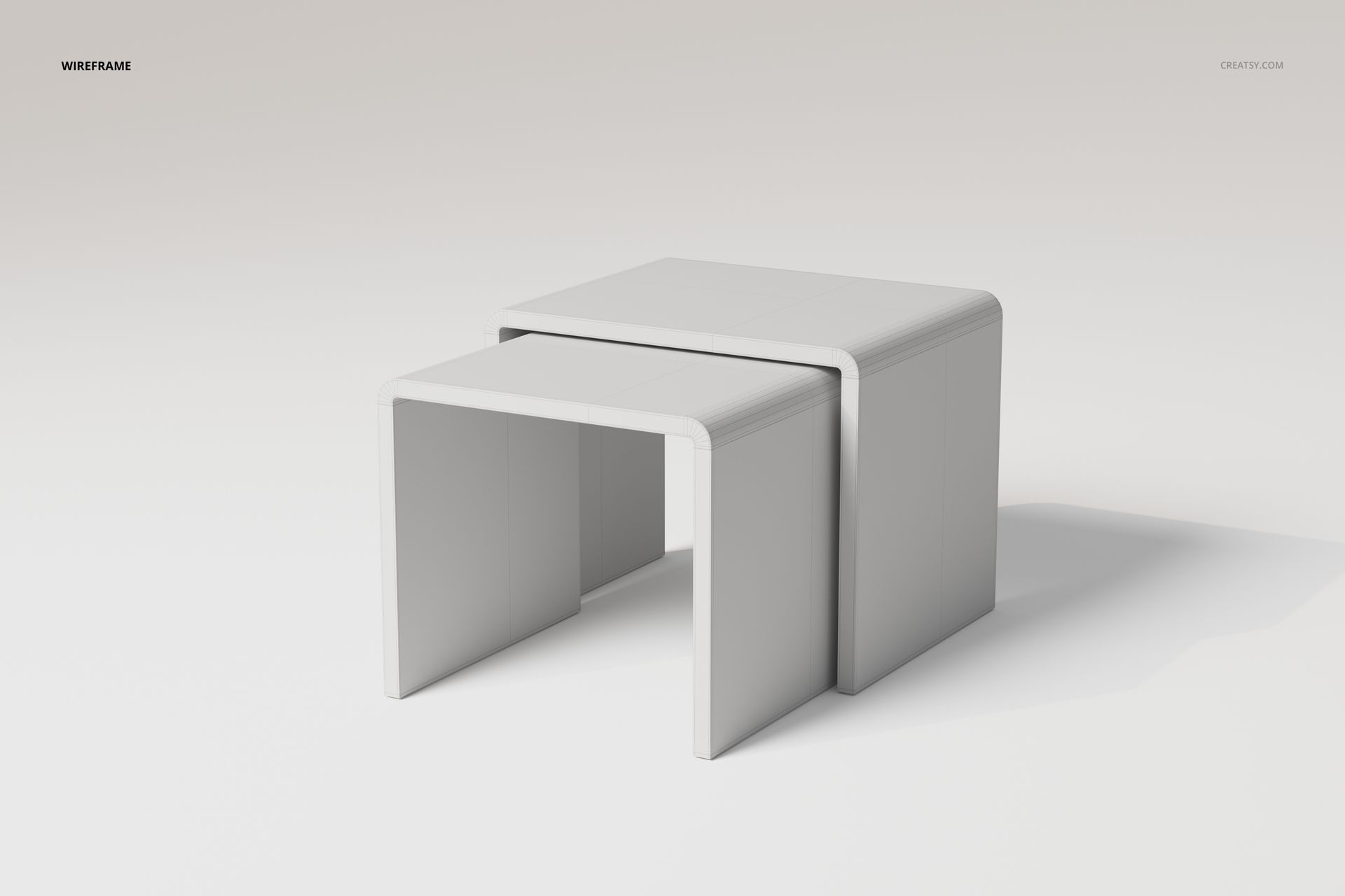 Square Nesting Tables 3D Model - mockup screenshot 5
