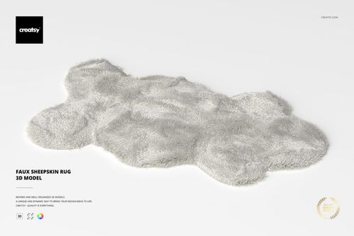 Faux Sheepskin Rug 3D Model - mockup preview 1