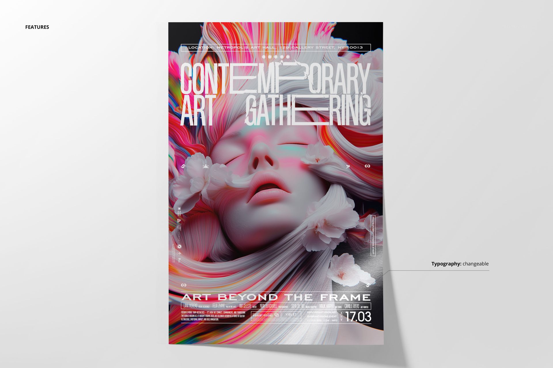 Floral Line Visions Poster Template - mockup screenshot 2