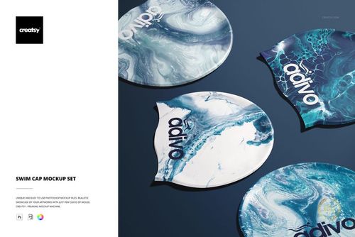 Swim Cap Mockup Set - mockup preview 1
