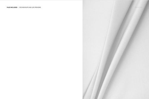 Top view of a white fabric mockup featuring soft pipe folds and clean lines, with minimal background elements.