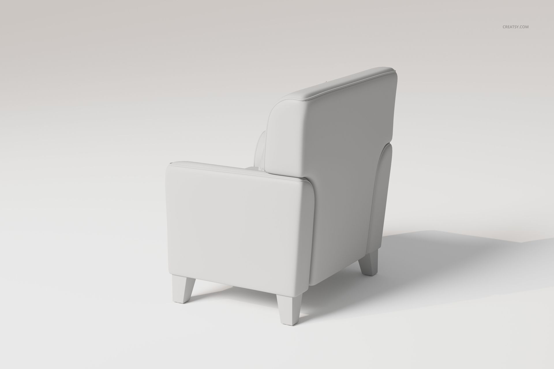 Square Arm Lounge Chair 3D Model - mockup screenshot 4