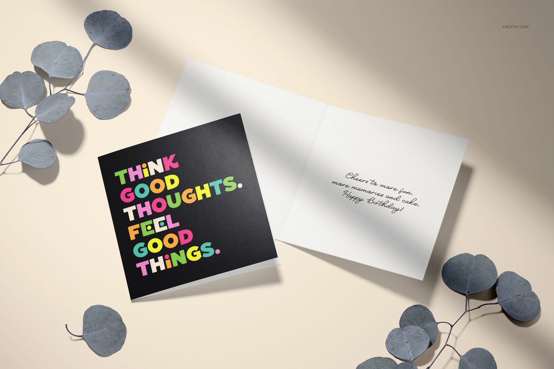 Square Folded Greeting Cards Mockup Set - mockup screenshot 9
