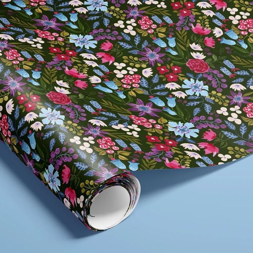 Green Floral Gouache Pattern  by Webvilla Studio - Files in Use example