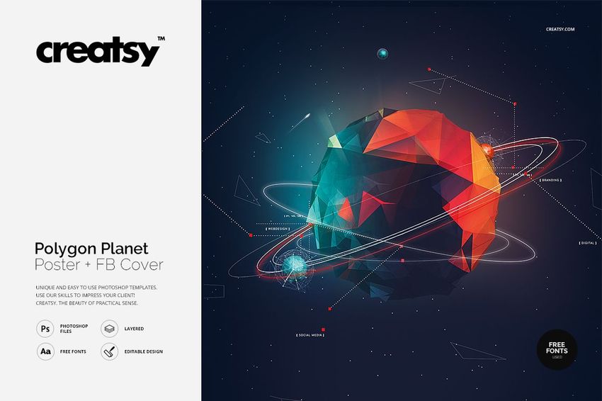 Polygon Planet Poster - mockup screenshot 1