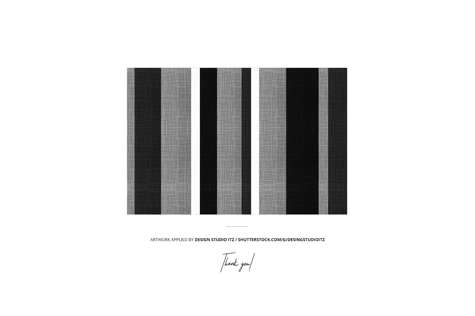 Rectangular bedding mockup featuring vertical stripes in varying shades of gray and black, shown on a white background.