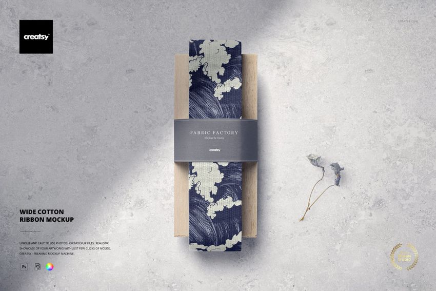 Wide Cotton Ribbon Mockup - mockup screenshot 1