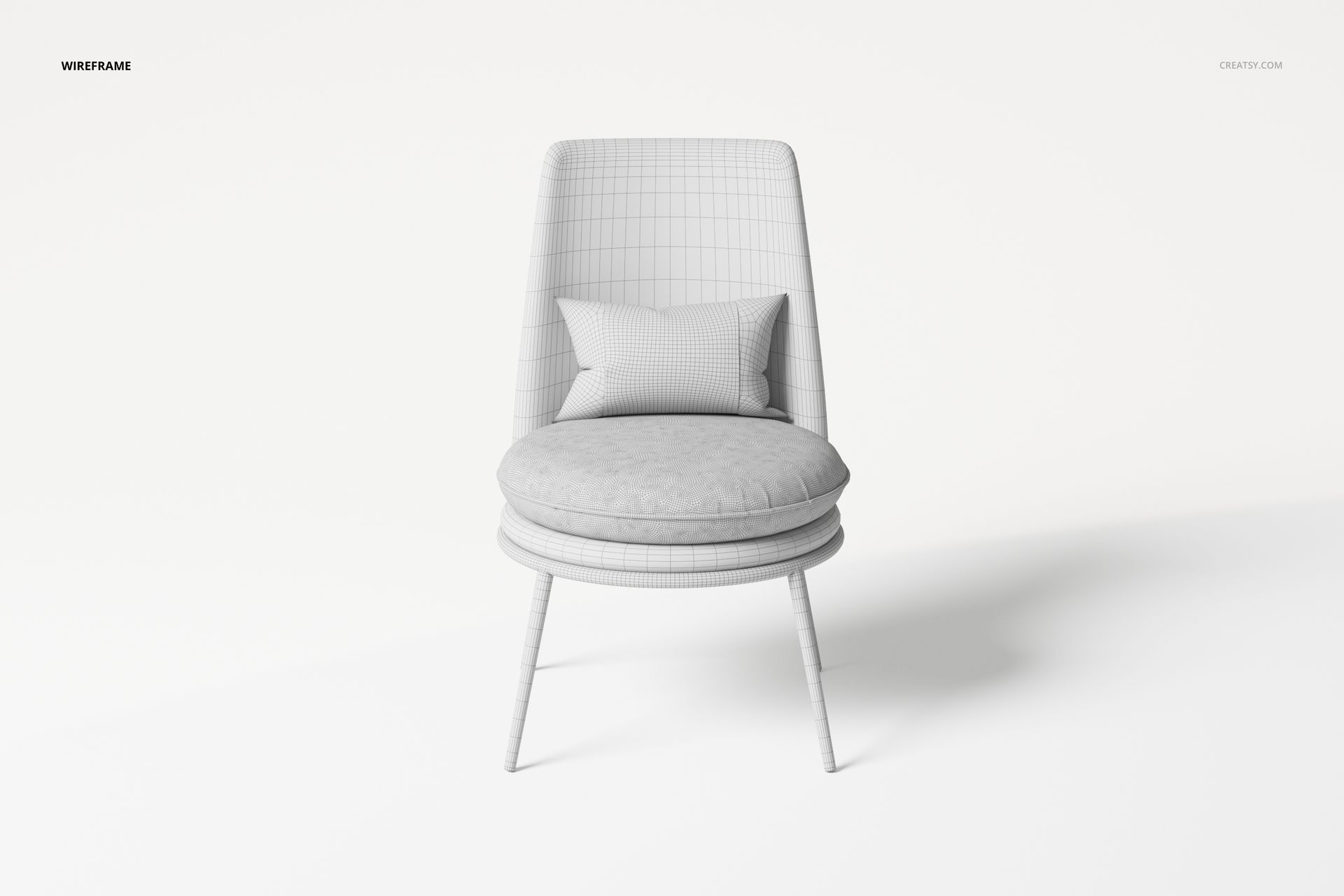 Upholstered Armchair With Pillow 3D Model - mockup screenshot 7