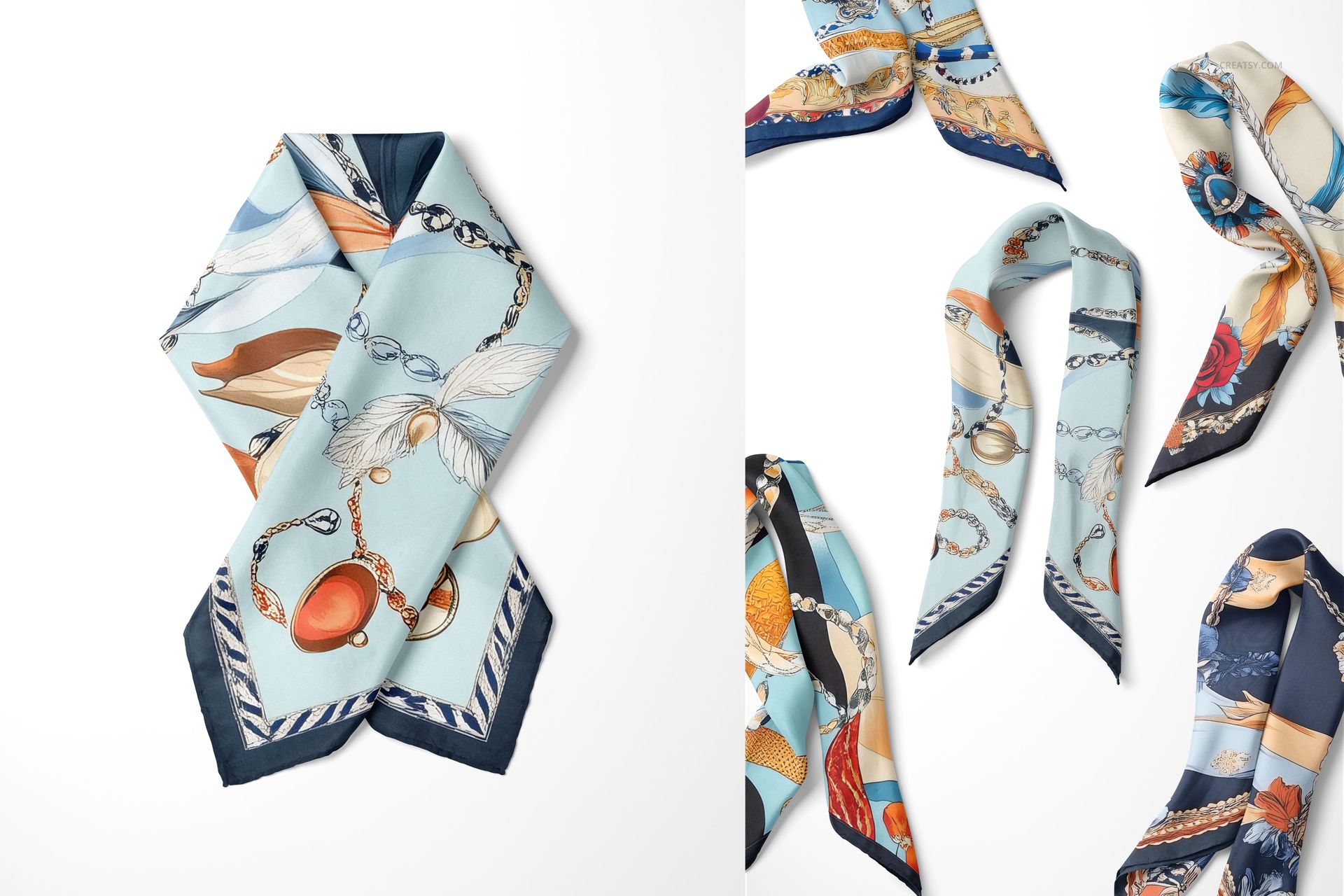 Silk Scarf Mockup Set - mockup screenshot 5