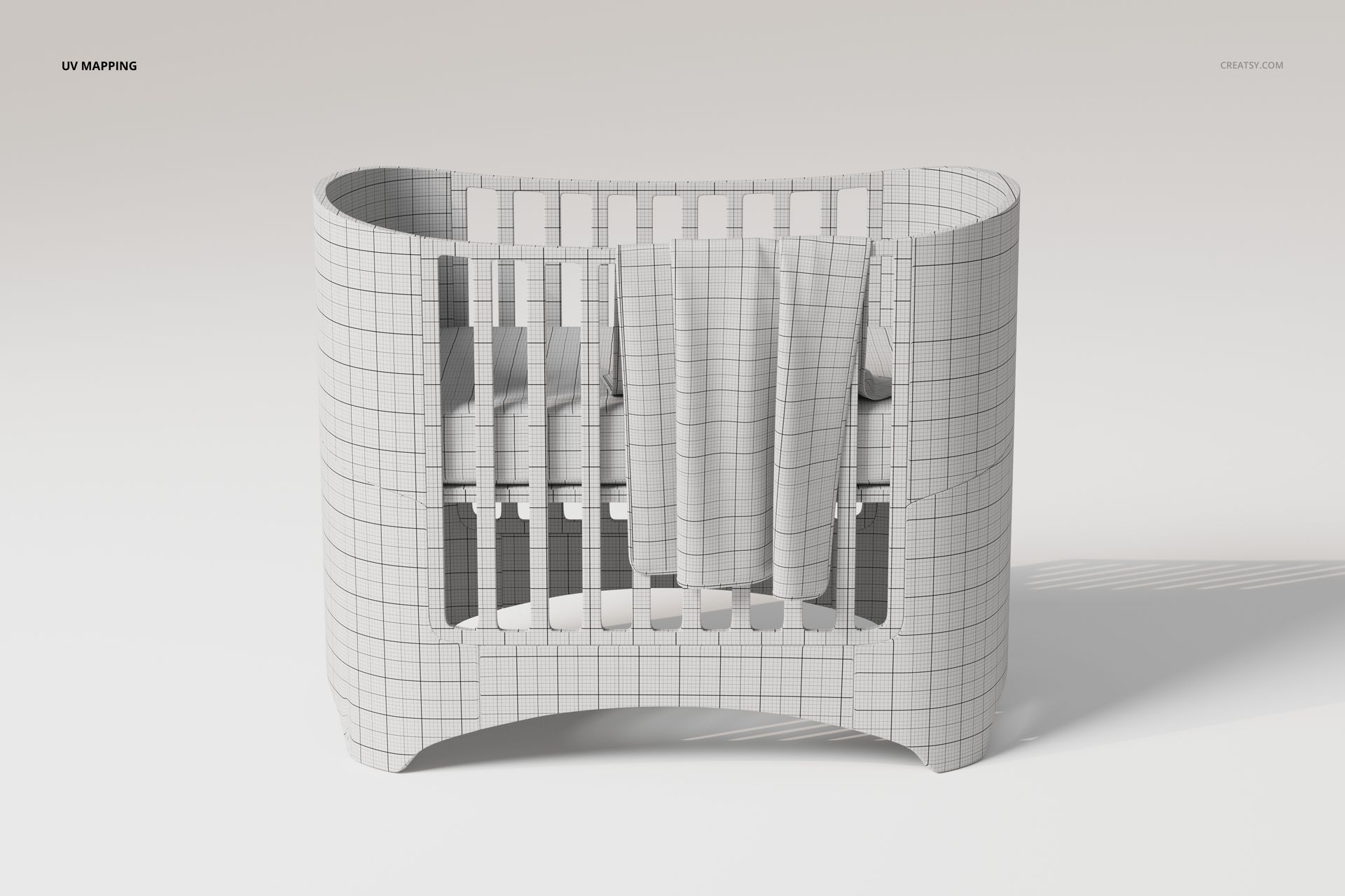 Crib with Small Baby Blanket 3D Model - mockup screenshot 6