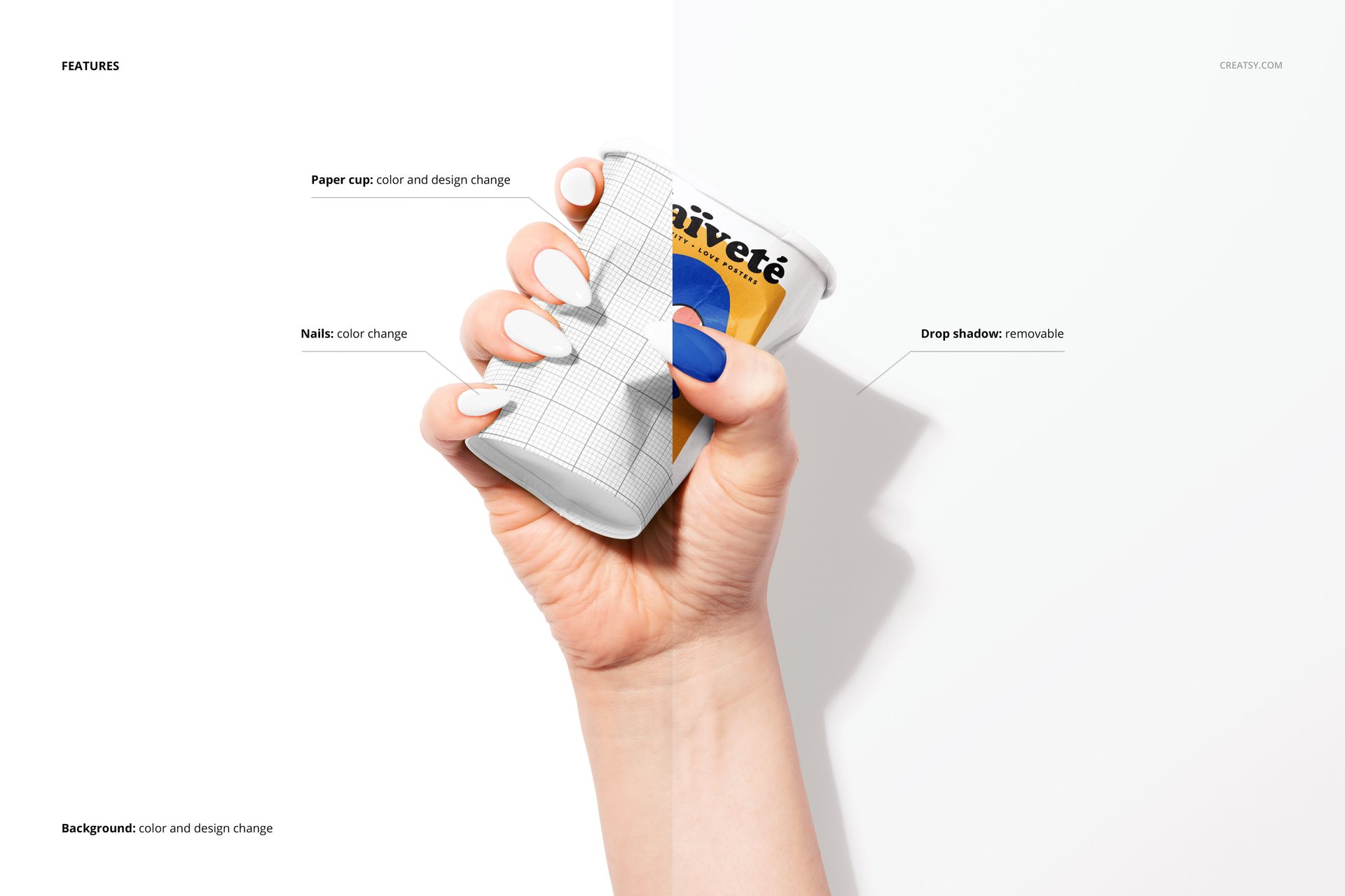 Paper Cup in Female Hands Mockup Set - mockup screenshot 3