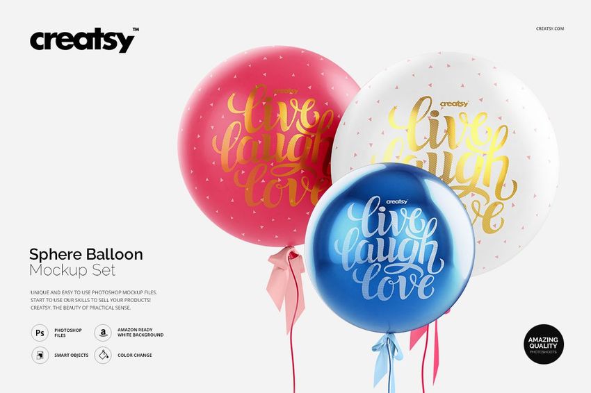 Sphere Balloon Mockup Set - mockup screenshot 1