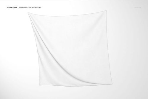 Square chiffon silk scarf mockup displayed flat against a light background, showing soft fabric folds and smooth texture.