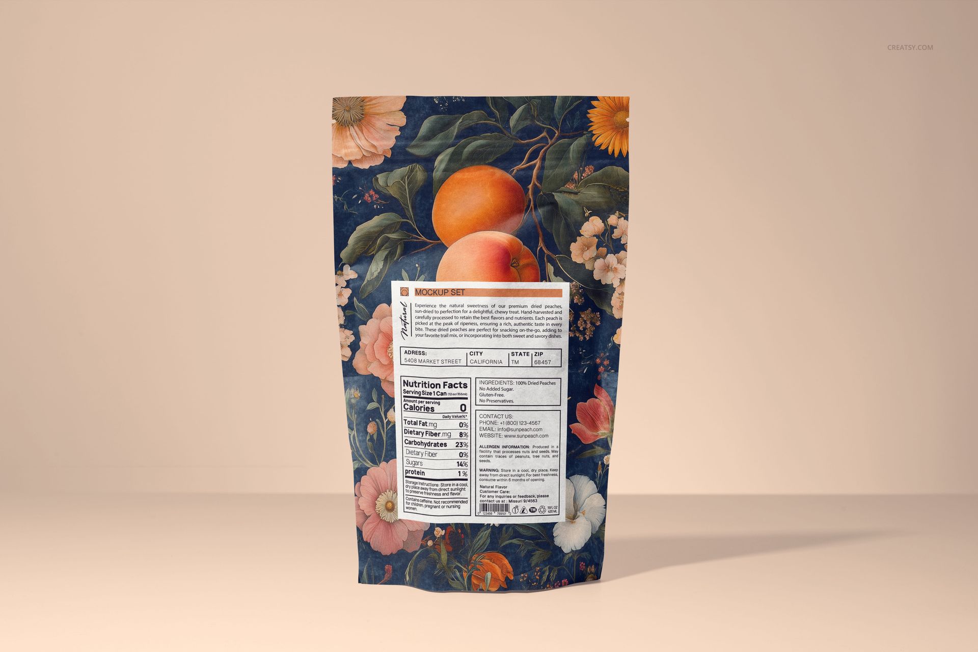 Dried Peach Paper Pouch Mockup Set - mockup screenshot 7