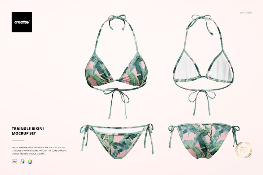 Triangle Bikini Mockup Set - mockup screenshot 1