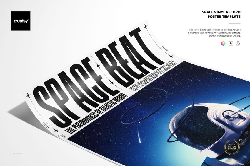 Space Vinyl Record Poster Template - mockup screenshot 1