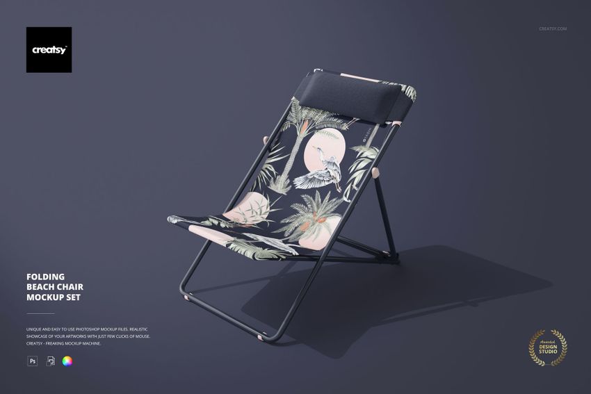 Folding Beach Chair Mockup - mockup screenshot 1