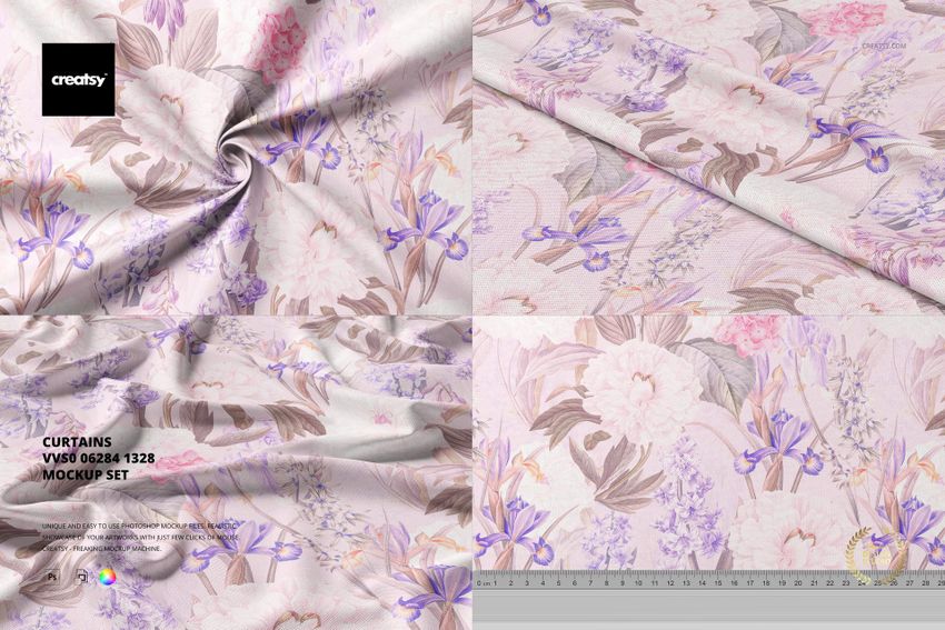Curtains Fabric VVS0 Mockup Set - mockup screenshot 1