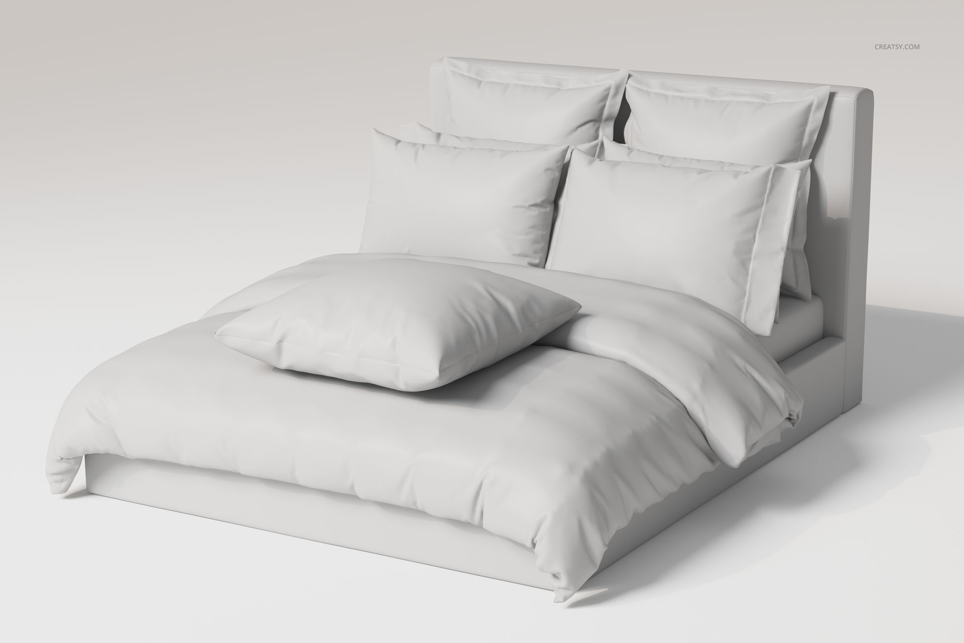 Ruffled Pillows Bedding Set 2 3D Model - mockup screenshot 3