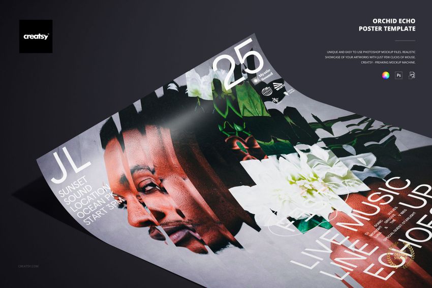 Orchid Echo Poster Template - mockup screenshot 1