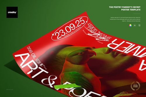 The Poetry Parrot's Secret Poster Template - mockup preview 1