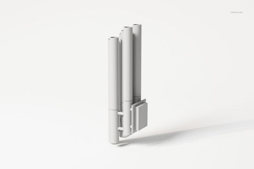 Front view of a modern wall light with cylindrical vertical tubes in matte white, displayed on a plain background.
