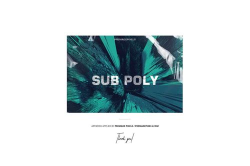 Front view of a vinyl record cover mockup with teal and black smoke effect design and bold white text in the center.