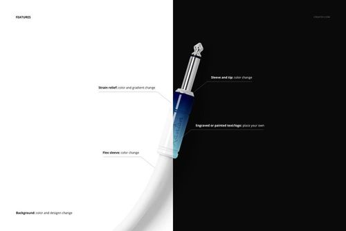 PSD mockup featuring an isolated jack cable with metallic and colored elements, positioned against contrasting backgrounds.