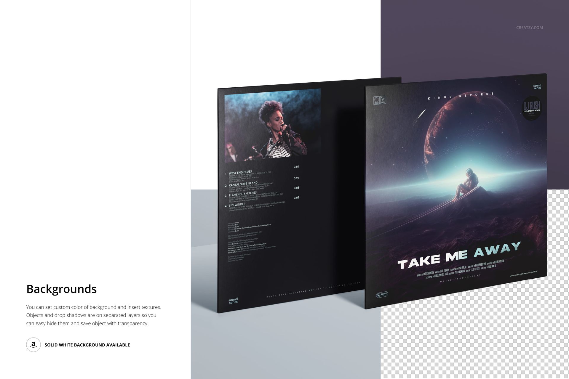 Standing Vinyl Record Covers Mockup - mockup screenshot 3