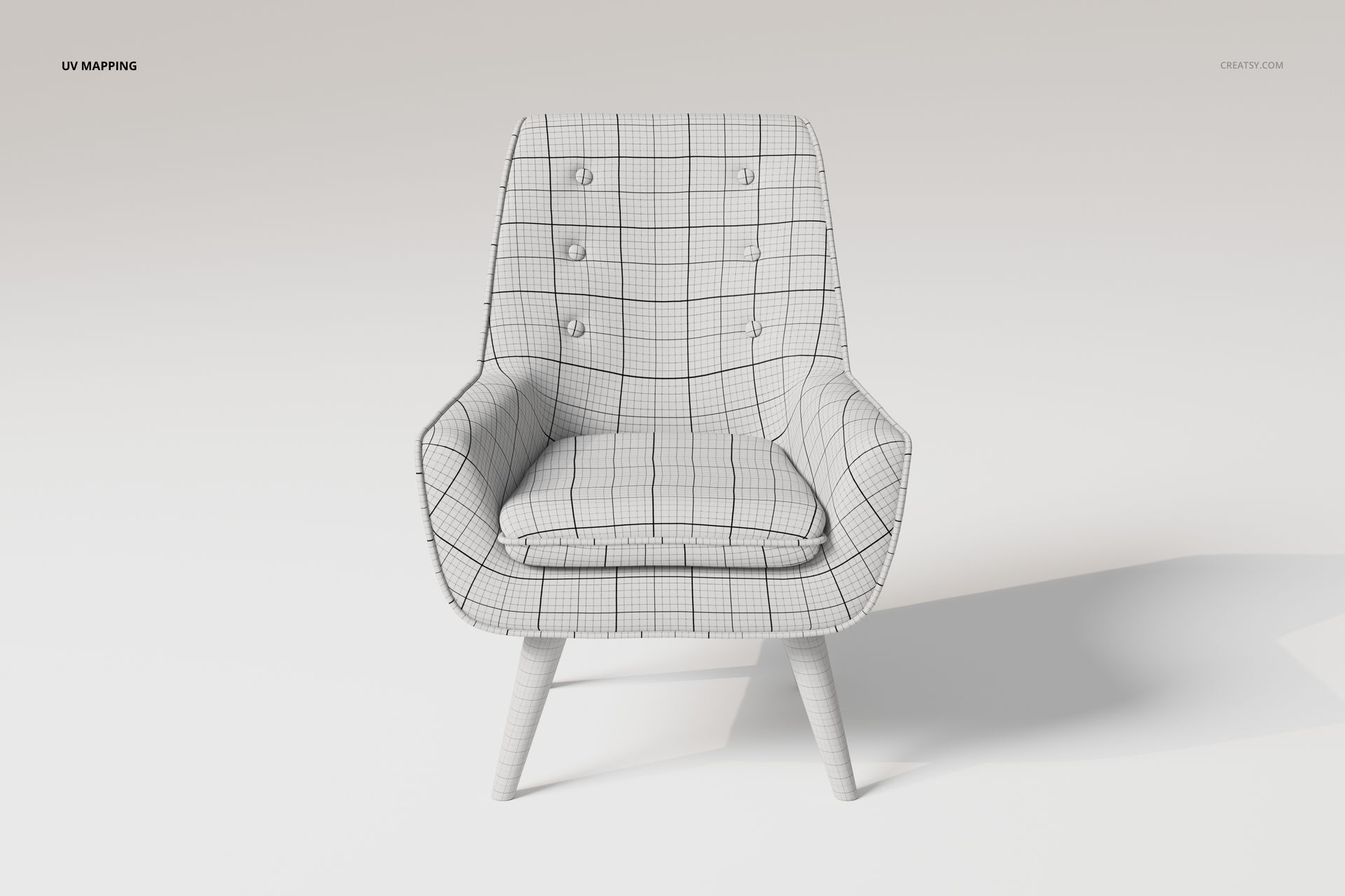 Corner Chair with Wooden Legs 3D Model - mockup screenshot 5