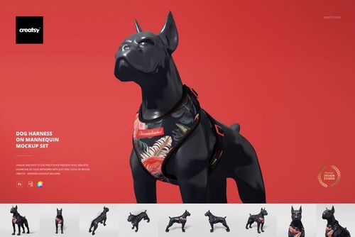 Dog Harness on Mannequin Mockup Set - mockup preview 1