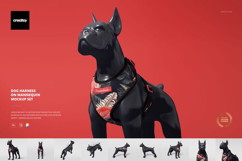 Dog Harness on Mannequin Mockup Set - mockup screenshot 1