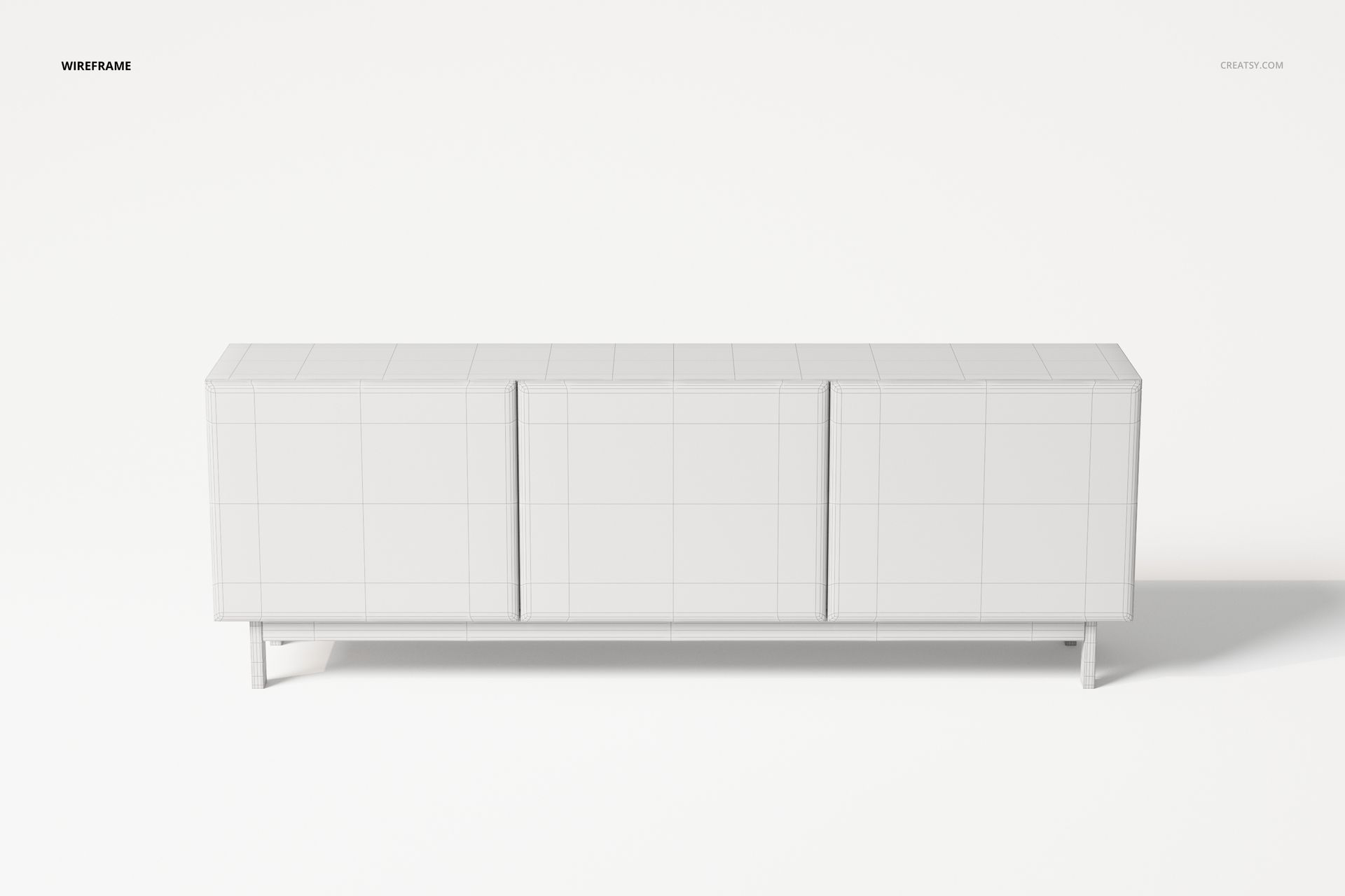 Upholstered Modern Sideboard 3D Model - mockup screenshot 4