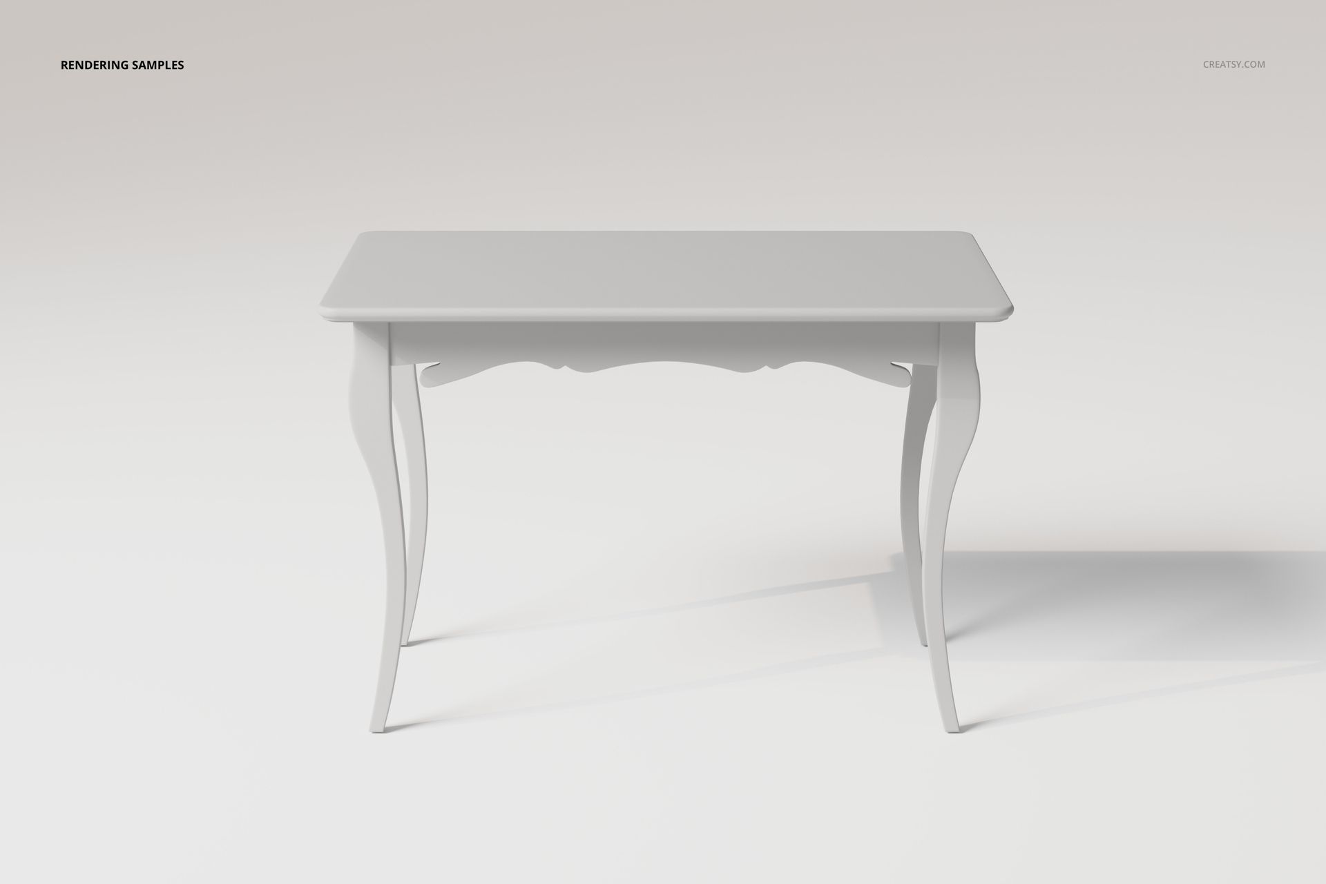 Wooden Accent Table with Cabriole Legs 3D Model - mockup screenshot 2