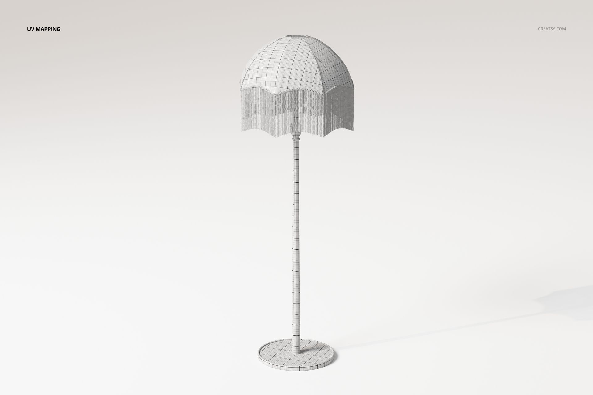 Vintage Style Fringed Floor Lamp 3D Model - mockup screenshot 5