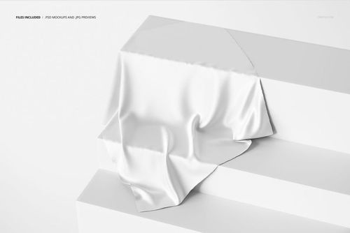Silk textile mockup featuring a white fabric arranged on stair steps, presented in a bright, simple environment.