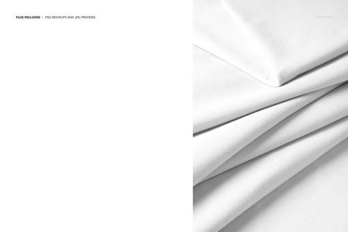 PSD mockup featuring multiple white jersey fabric pieces neatly layered, captured from an overhead perspective.