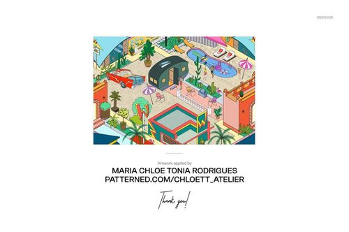 Front view of a tabbed weekly and monthly planner mockup with a colorful illustrated cover featuring a lively poolside scene.