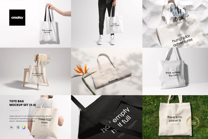 Tote Bag Mockup Set (v.4) - mockup screenshot 1