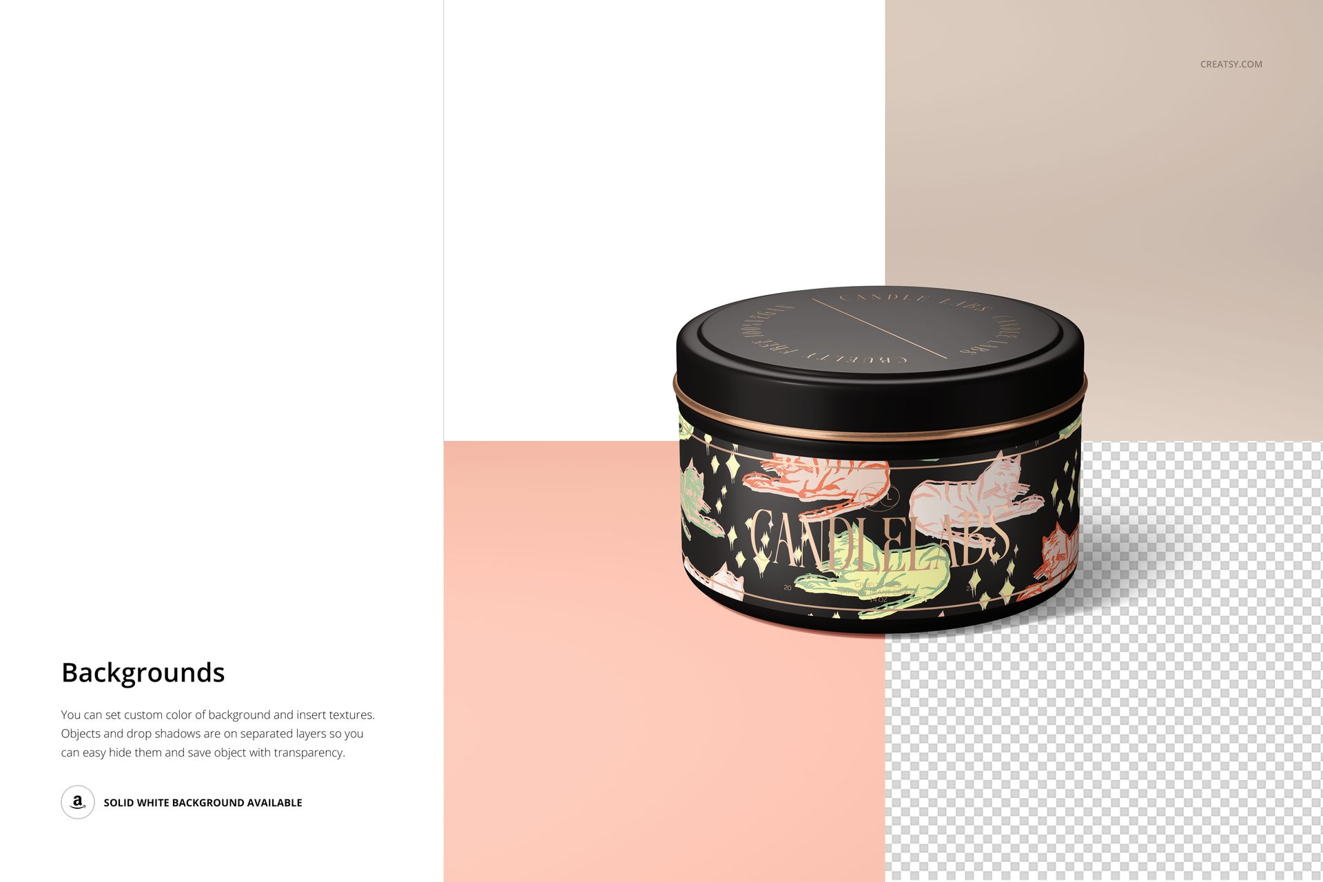 Satin Finish 4 oz. Candle Tin Mockup Set - Cotton Wick - mockup screenshot 10