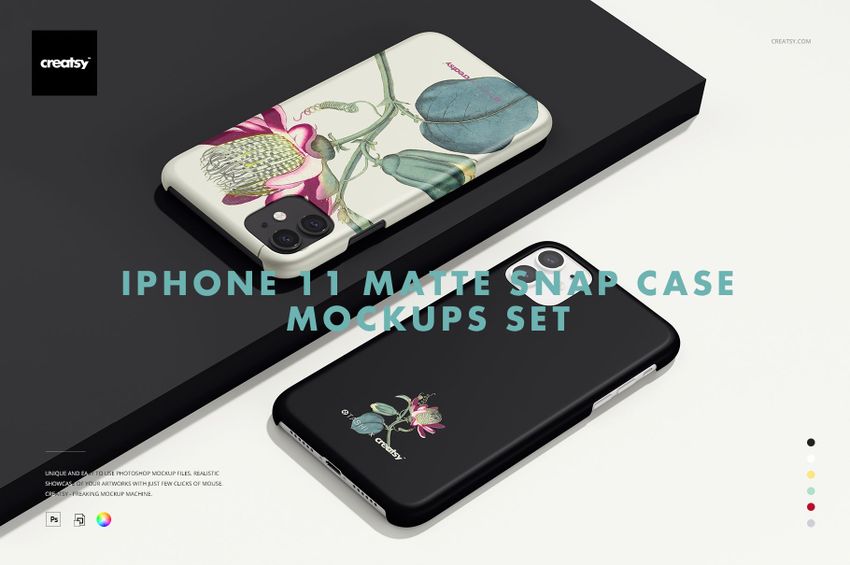 iPhone 11 Matte Snap Case Mockup Set - mockup screenshot 1