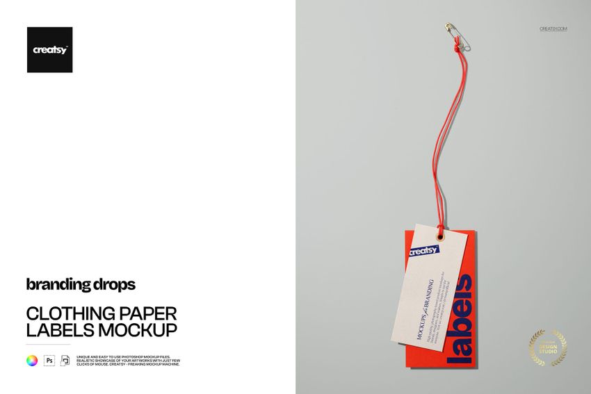 Clothing Paper Labels Mockup - mockup screenshot 1