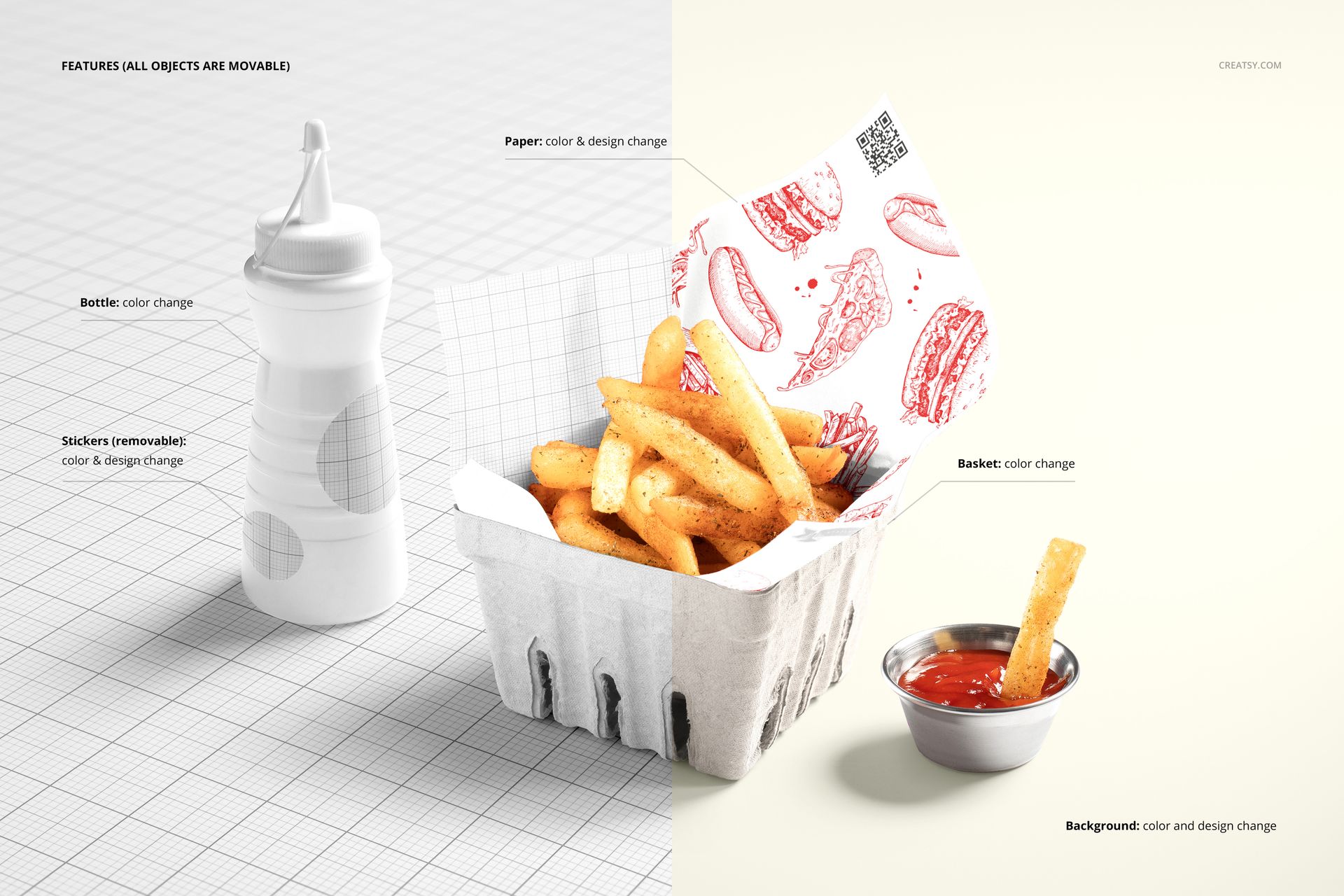 Noissue Food Safe Paper Mockup (french fries) - mockup screenshot 4