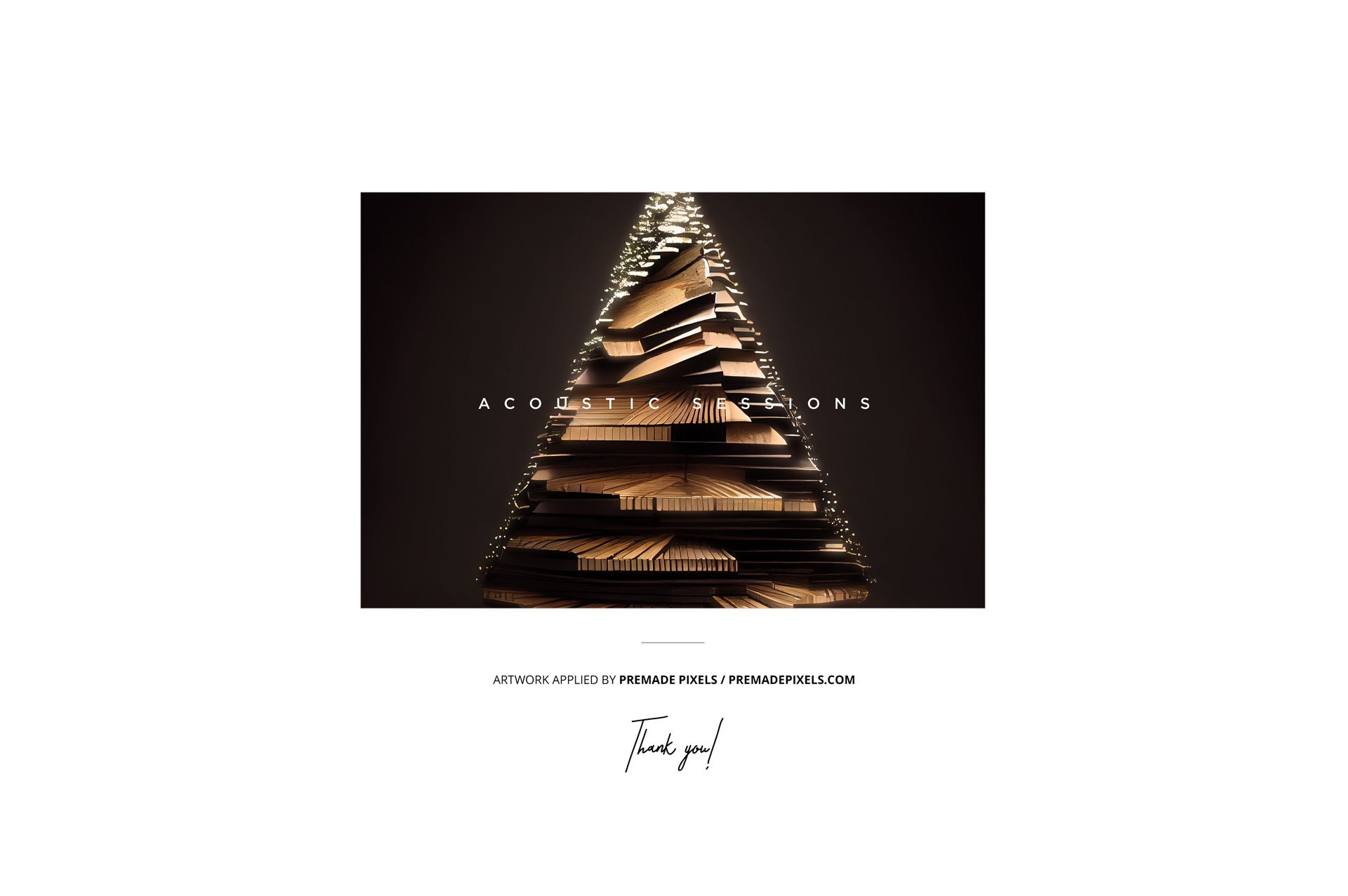Front view of a vinyl record and cover mockup featuring a split effect with stacked records forming a triangle shape.