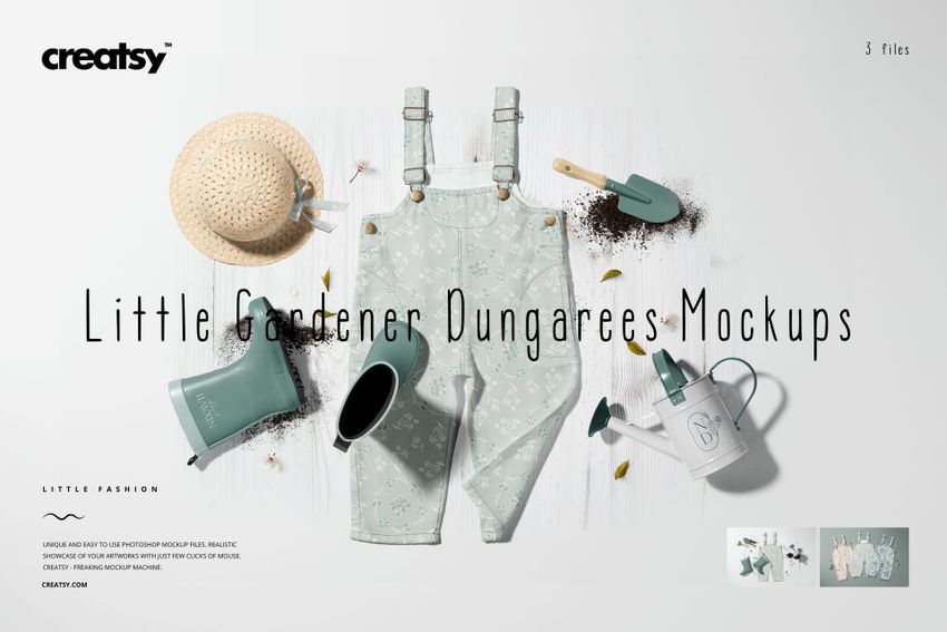 Little Gardener Dungarees Mockup Set - mockup screenshot 1