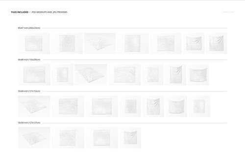 Collection of fleece blanket mockups in various sizes, shown from front and angled views with white backgrounds.